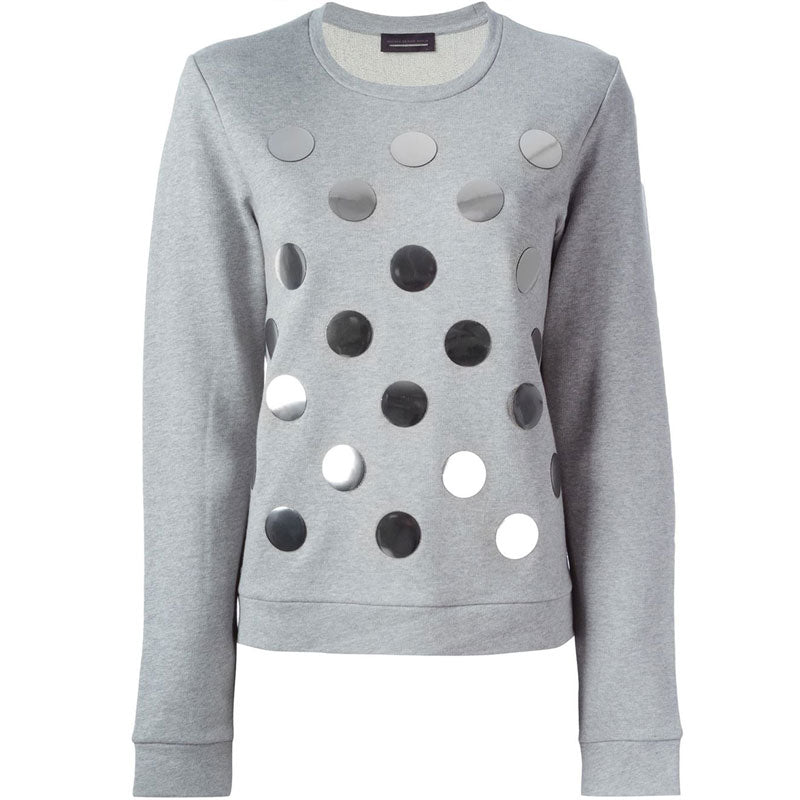 Diesel Black Gold Grey Polka Dot Sweatshirt - FABULUXE