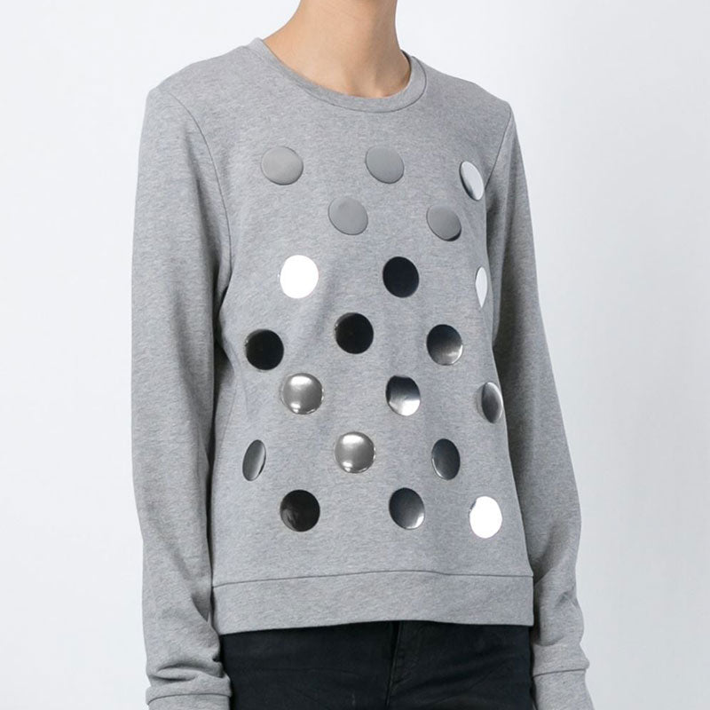 Diesel Black Gold Grey Polka Dot Sweatshirt - FABULUXE