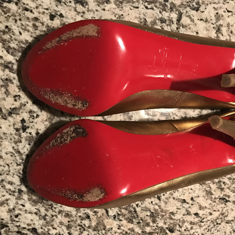 Christian Louboutin Metallic Very Prive 39.5 - FABULUXE