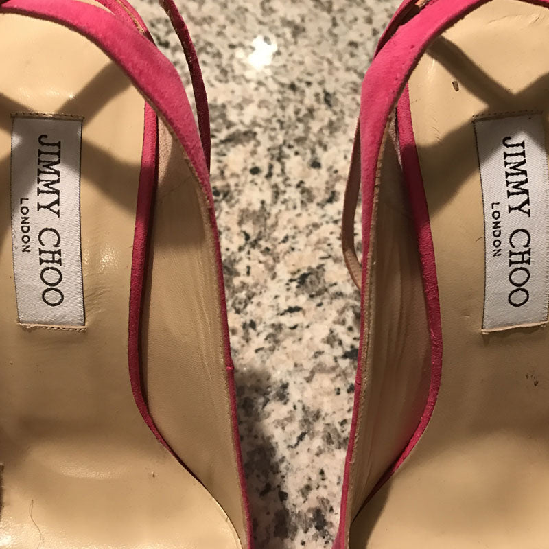 Jimmy Choo Tame Suede Heels 40 - FABULUXE