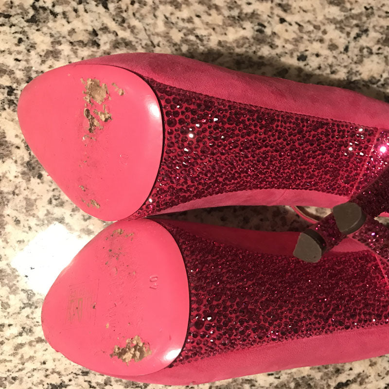 Jimmy Choo Tame Suede Heels 40 - FABULUXE