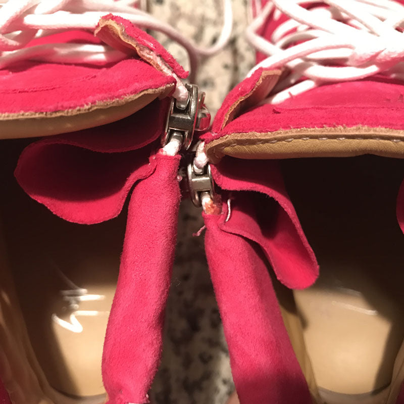 Giuseppe Zanotti Suede Studded Wedge Sneaker 40 - FABULUXE