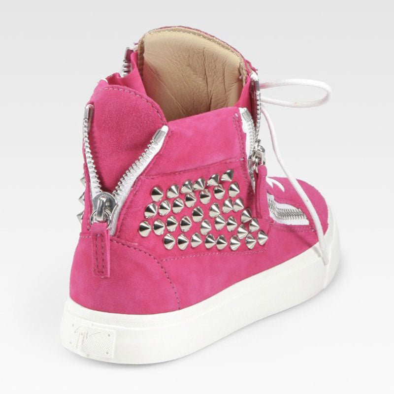 Giuseppe Zanotti Suede Studded Wedge Sneaker 40 - FABULUXE